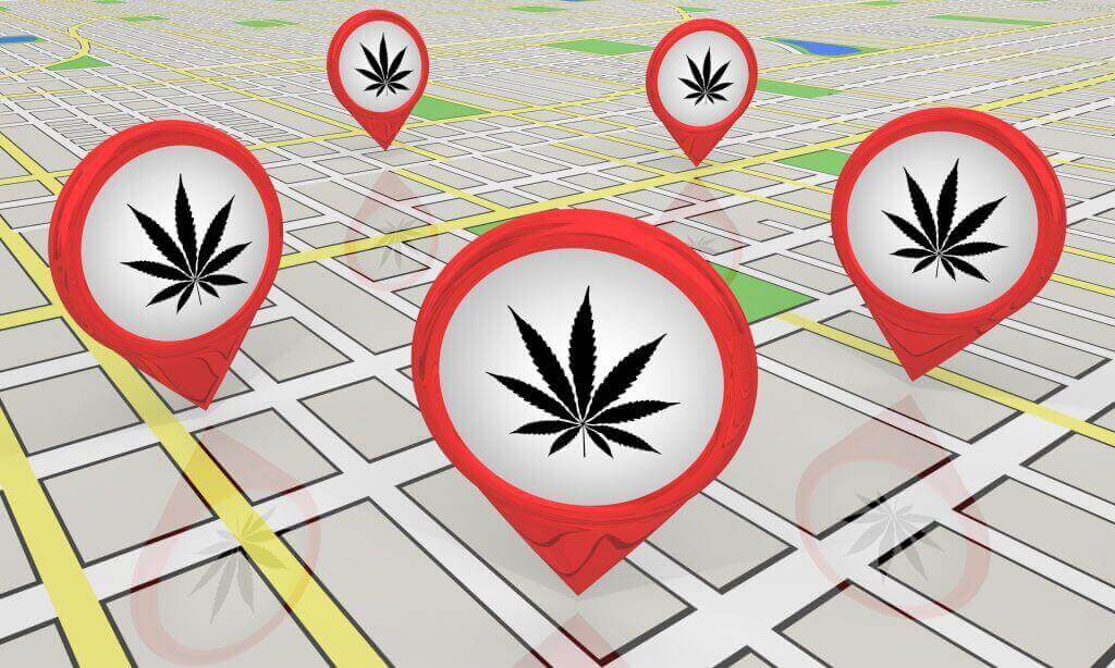 map showing medical marijuana availability